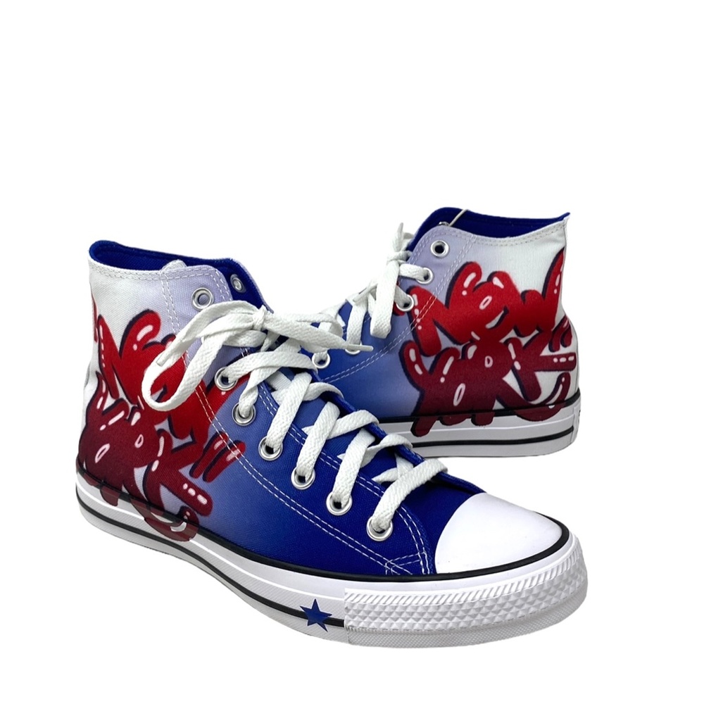 Converse Ctas High Top Shoes Canvas Sneaker For Women Blue White Skate A04167C - Picture 5 of 9